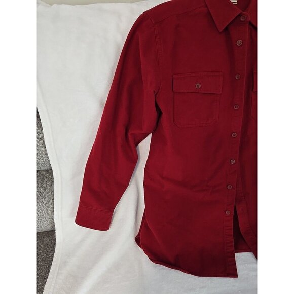 VTG LL Bean Men's Large (Tall) Shirt Jacket Heavy Duty Button Down Pocket RED - Picture 6 of 16